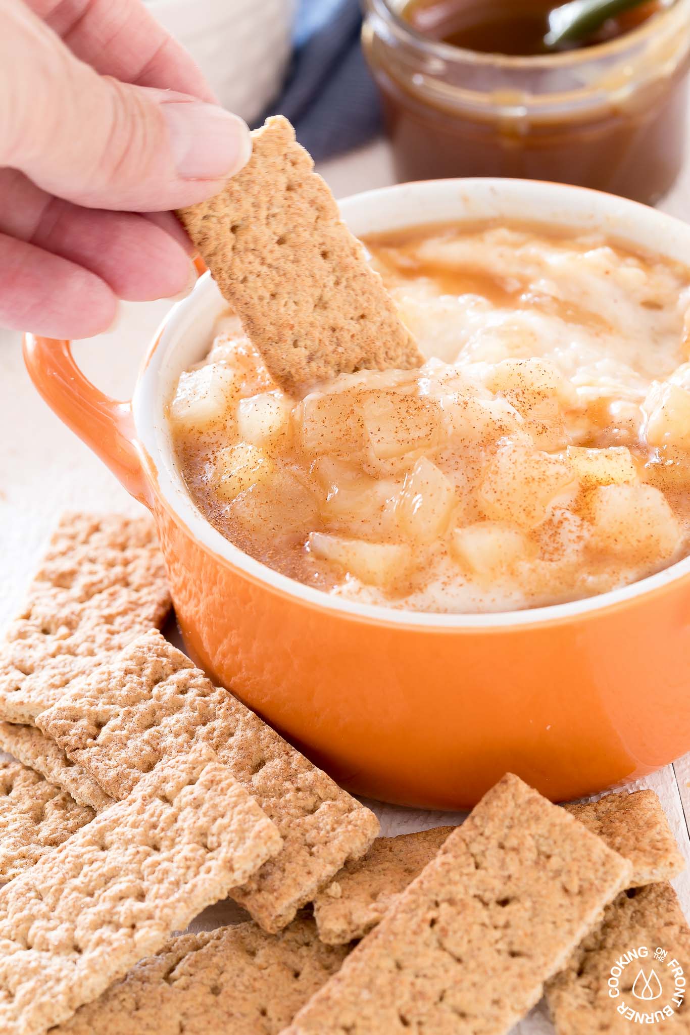 Apple Pie Caramel Dip Cooking on the Front Burner