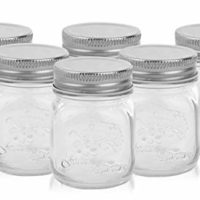 Golden Spoon Mason Jars, With Regular Lids, and Lids for Drinking, (Set of 6) (4 oz)