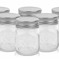 Golden Spoon Mason Jars, With Regular Lids, and Lids for Drinking, (Set of 6) (4 oz)