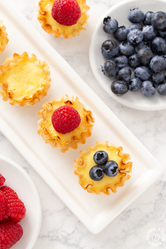 lemon ricotta tarts on a plate