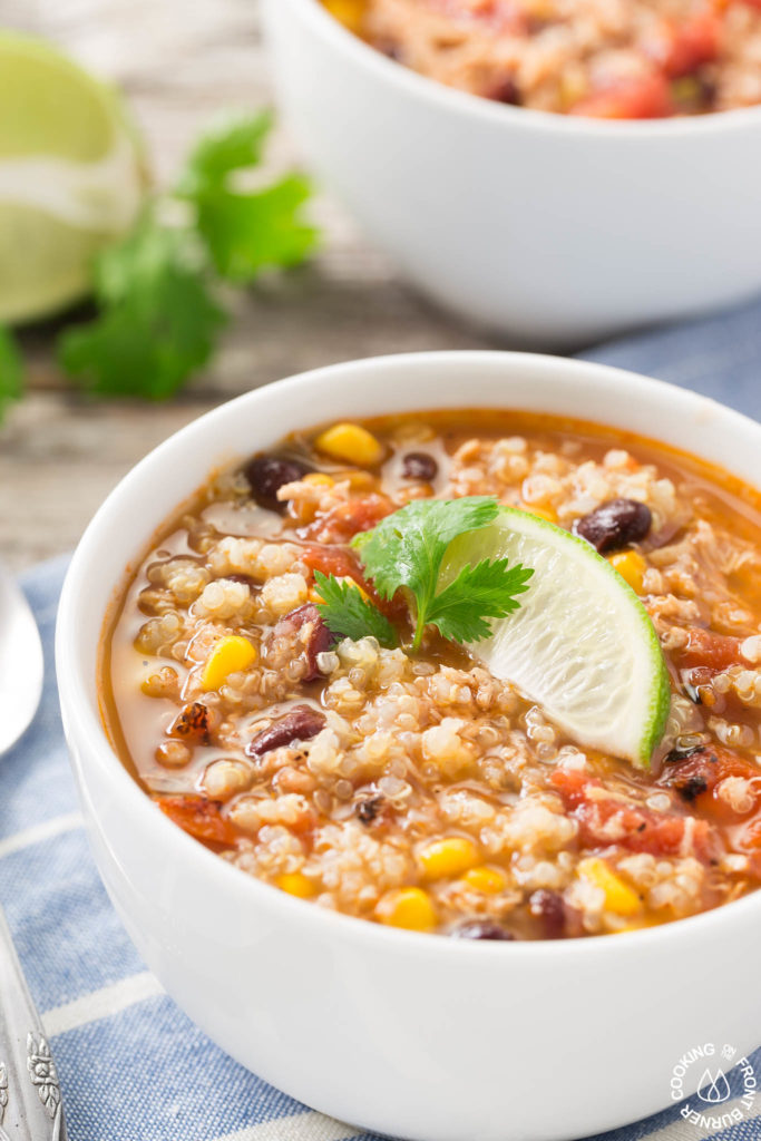 Southwest Chicken Quinoa Soup | Cooking on the Front Burner