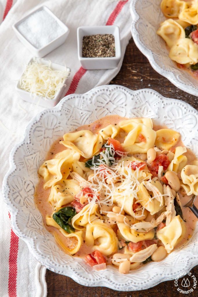 cheese on soup in a bowl