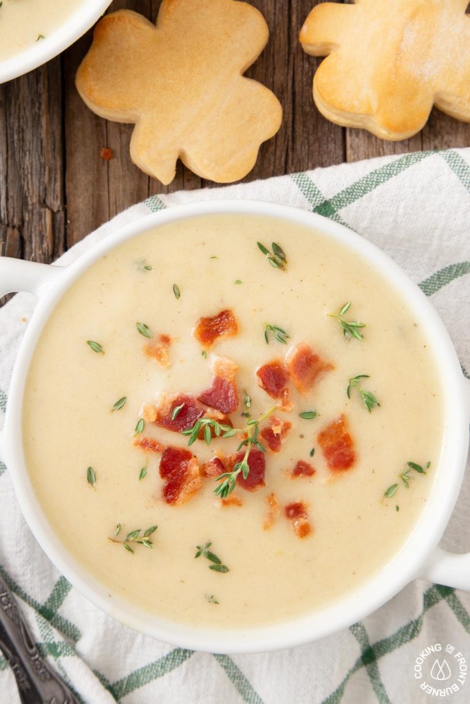 close up of a bowl of soup