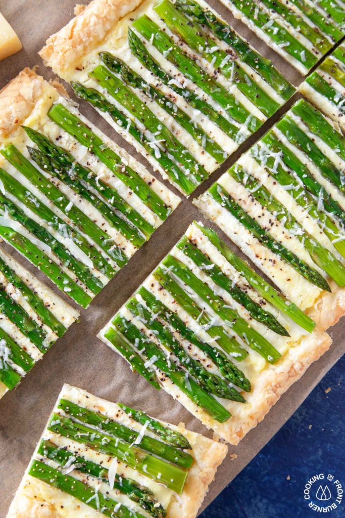 slices of asparagus tart