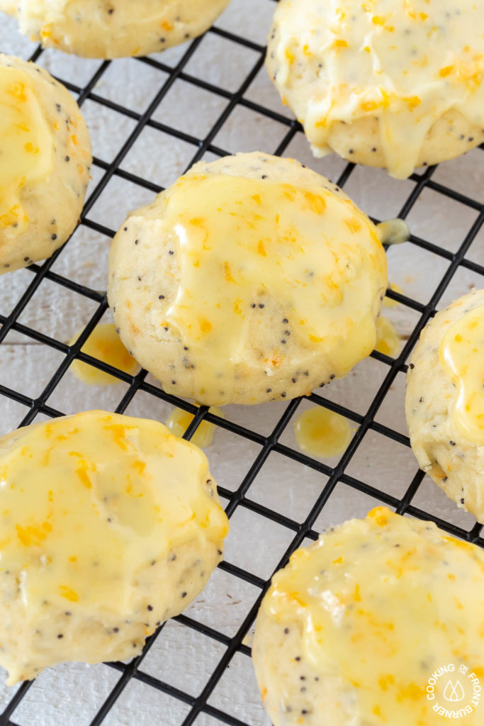 close up of a cookie with glaze