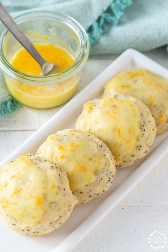 orange almond ricotta cookies on a plate