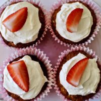 Strawberry & White Chocolate Cupcakes with Cream Cheese Frosting