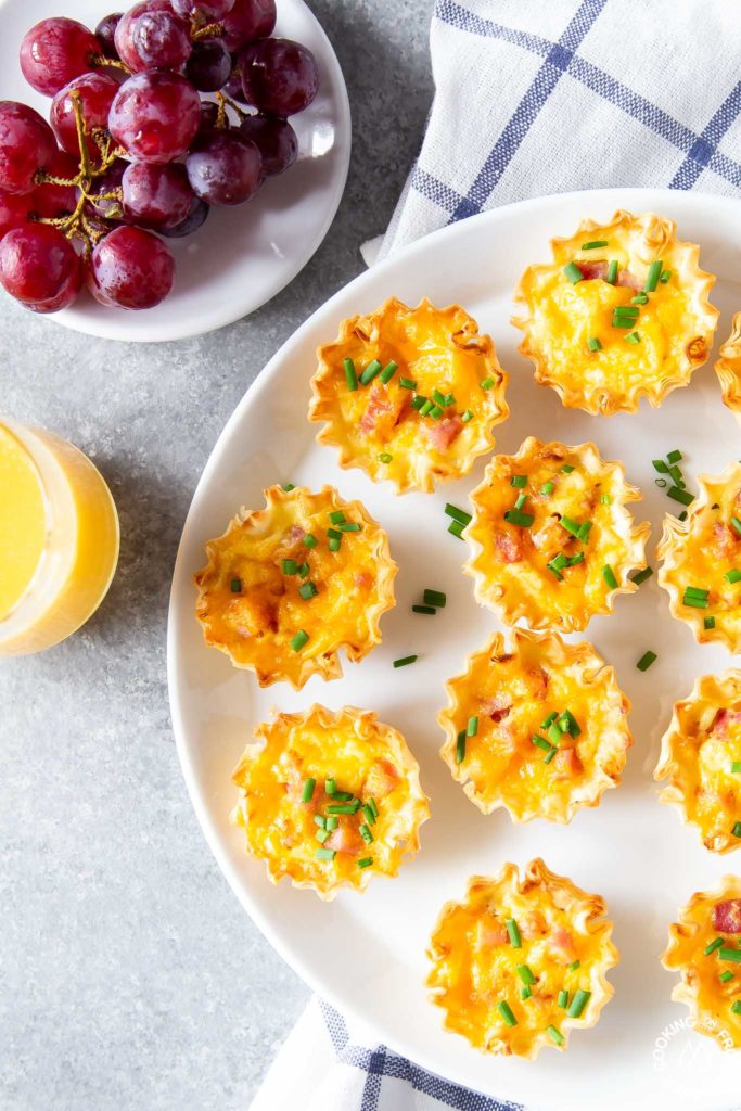 Mini ham quiche on a plate