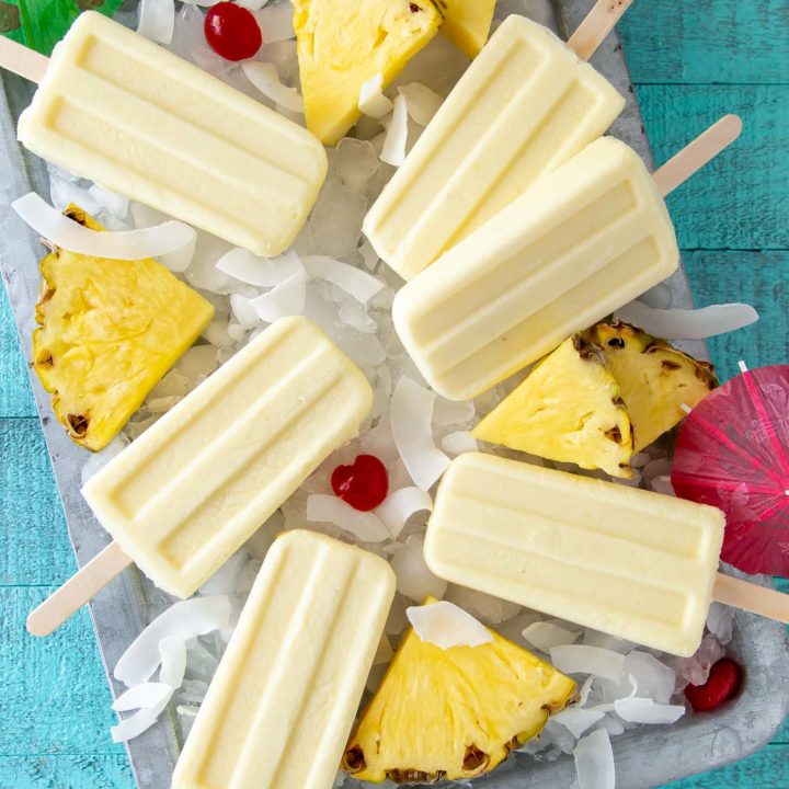 Easy Piña Colada Popsicles