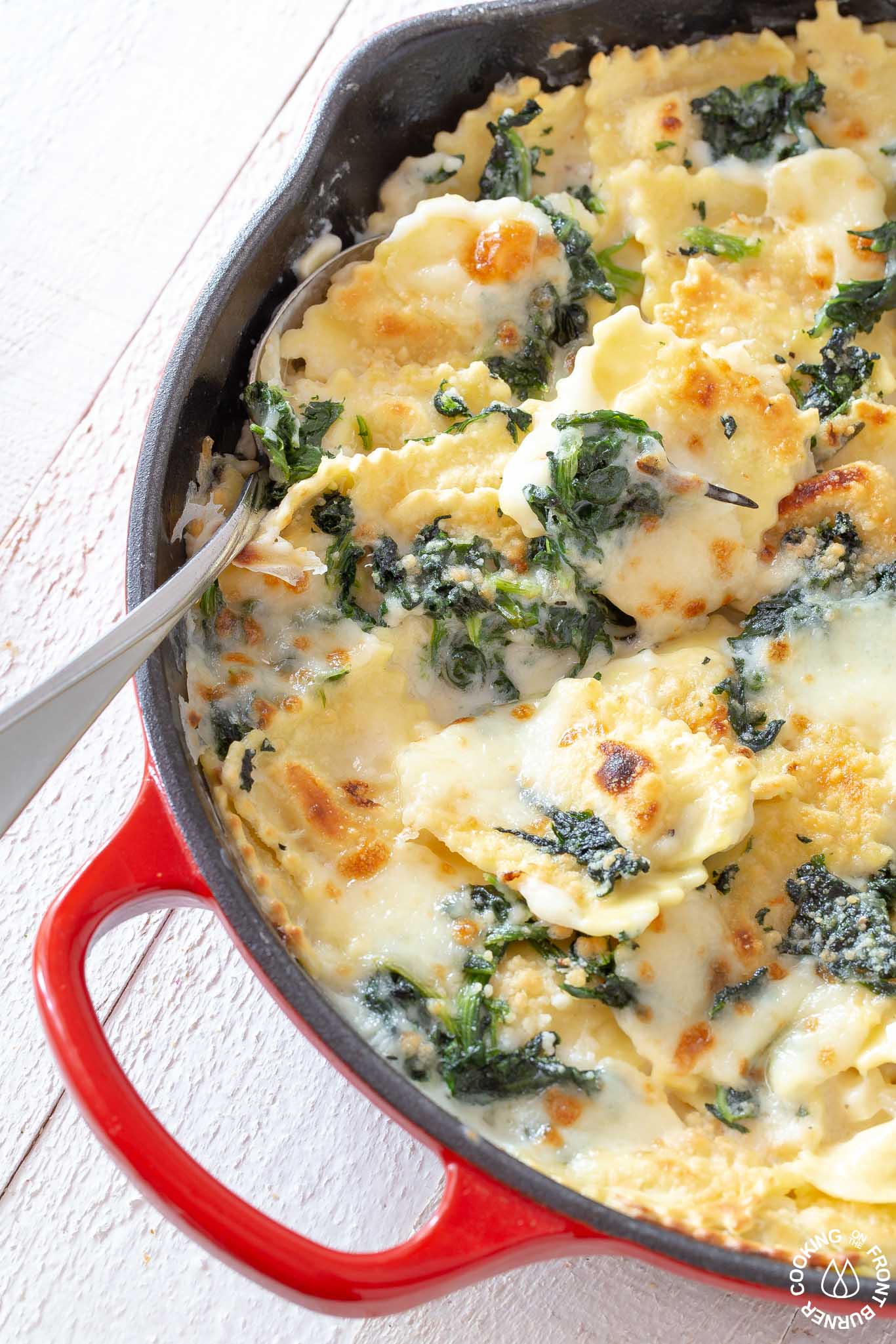 Cheesy Spinach Ravioli