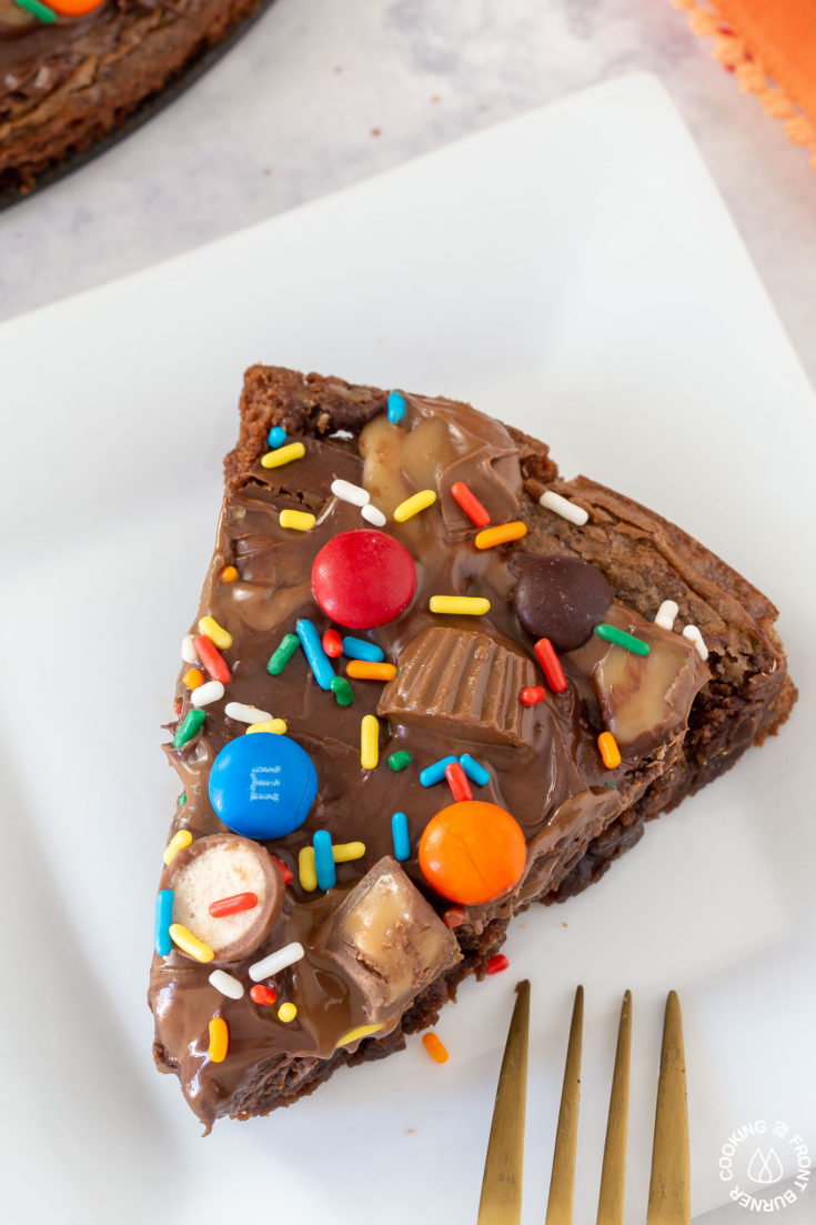 Candy Brownie Pizza Cooking on the Front Burner