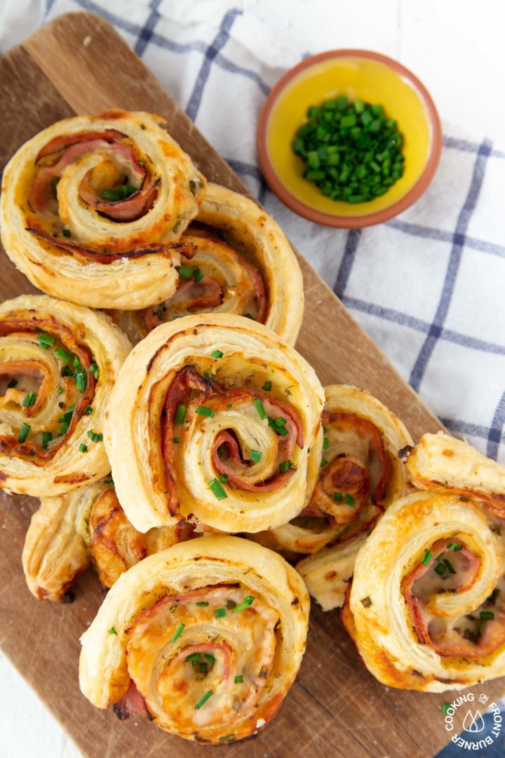 Ham & Cheese Puff Pastry Appetizer Cooking on the Front Burner