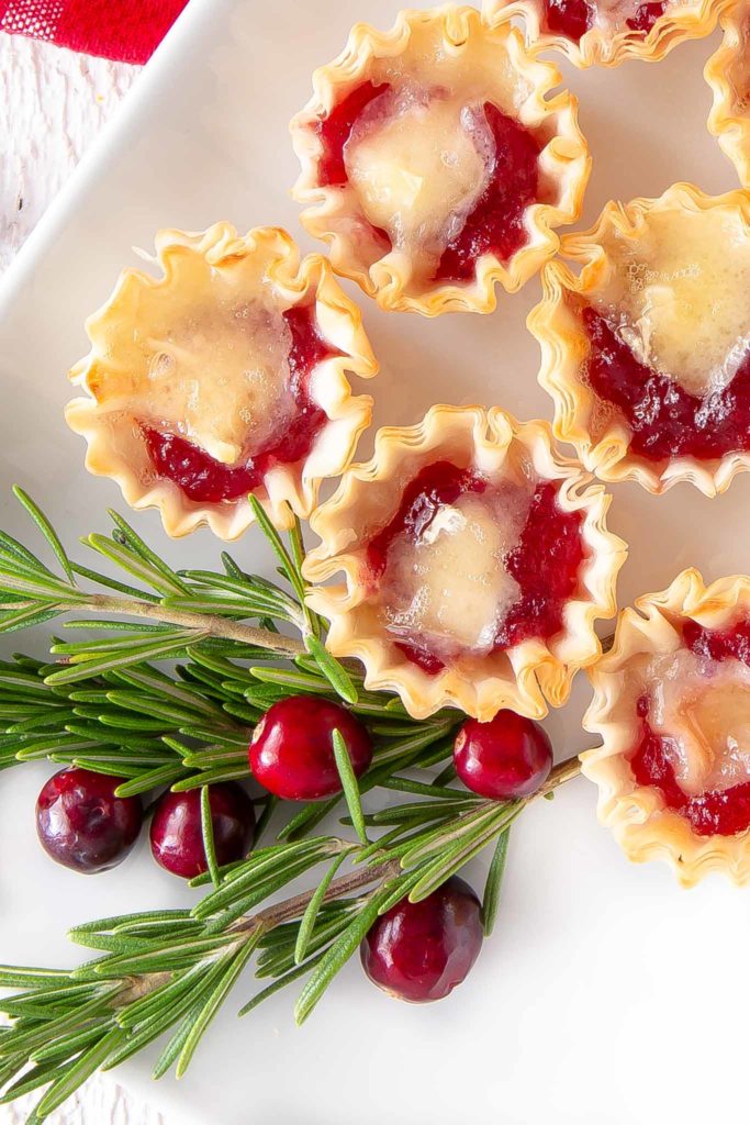 a close up shot of cranberry orange tarts on a plate