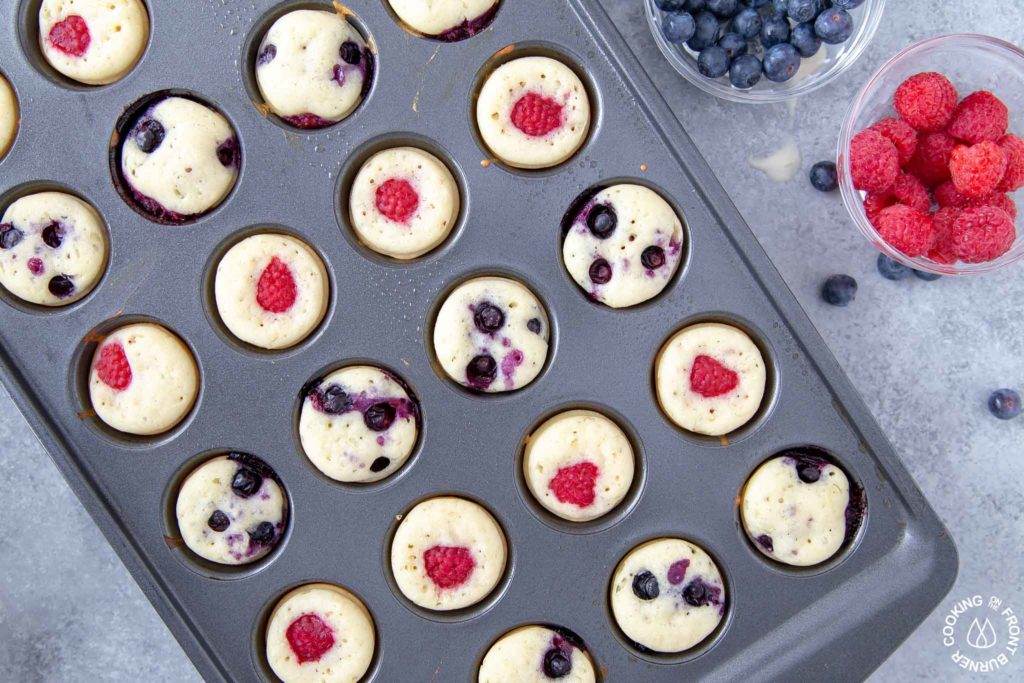 baked mini pancake muffins in a pan