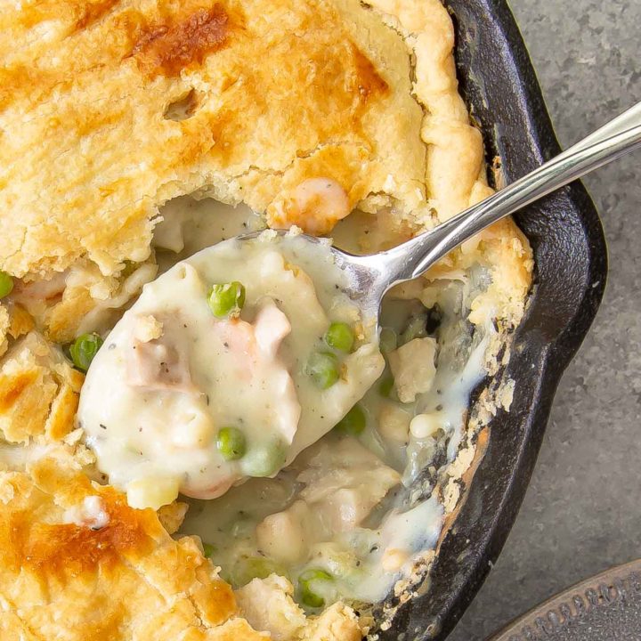 close-up shot of a spoon in a skillet