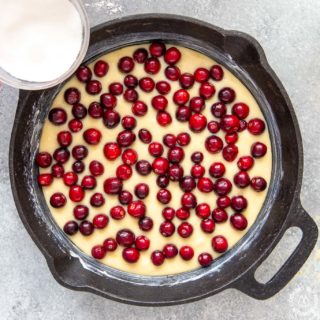 cranberries on top of batter