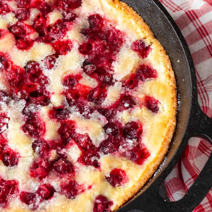 cranberry bread in a skillet