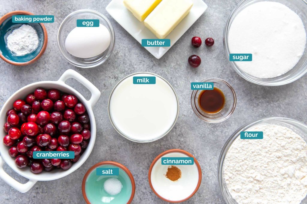 ingredients for making cranberry skillet bread