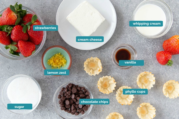 ingredients for cheesecake cups