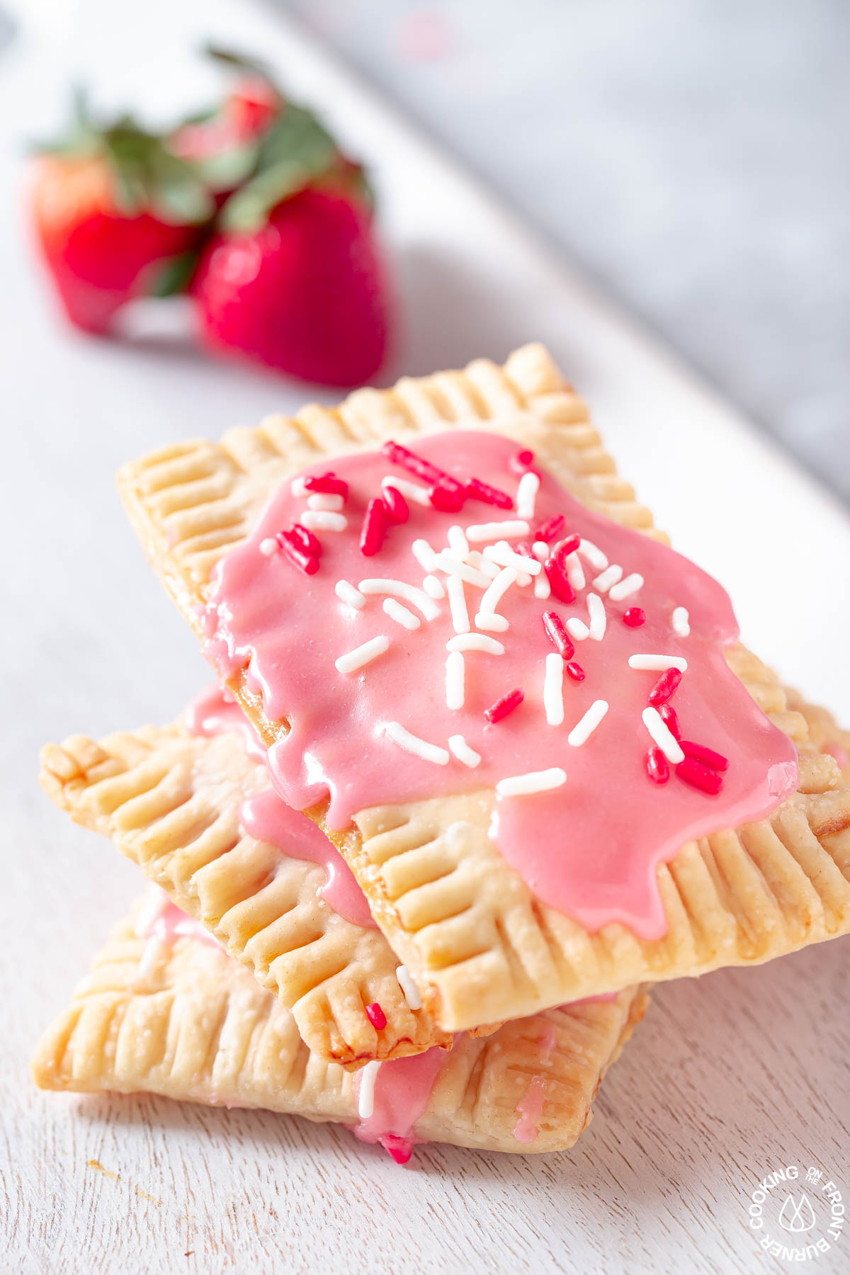 a stack of pop tarts on a board