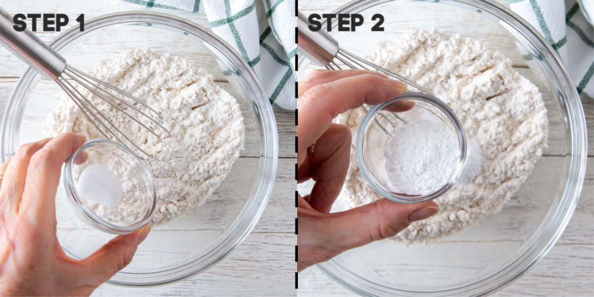 combining dry ingredients banana bread