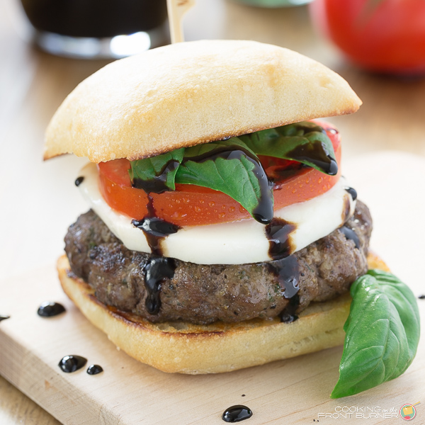 Caprese Burger with Balsamic Glaze | Cooking on the Front Burner