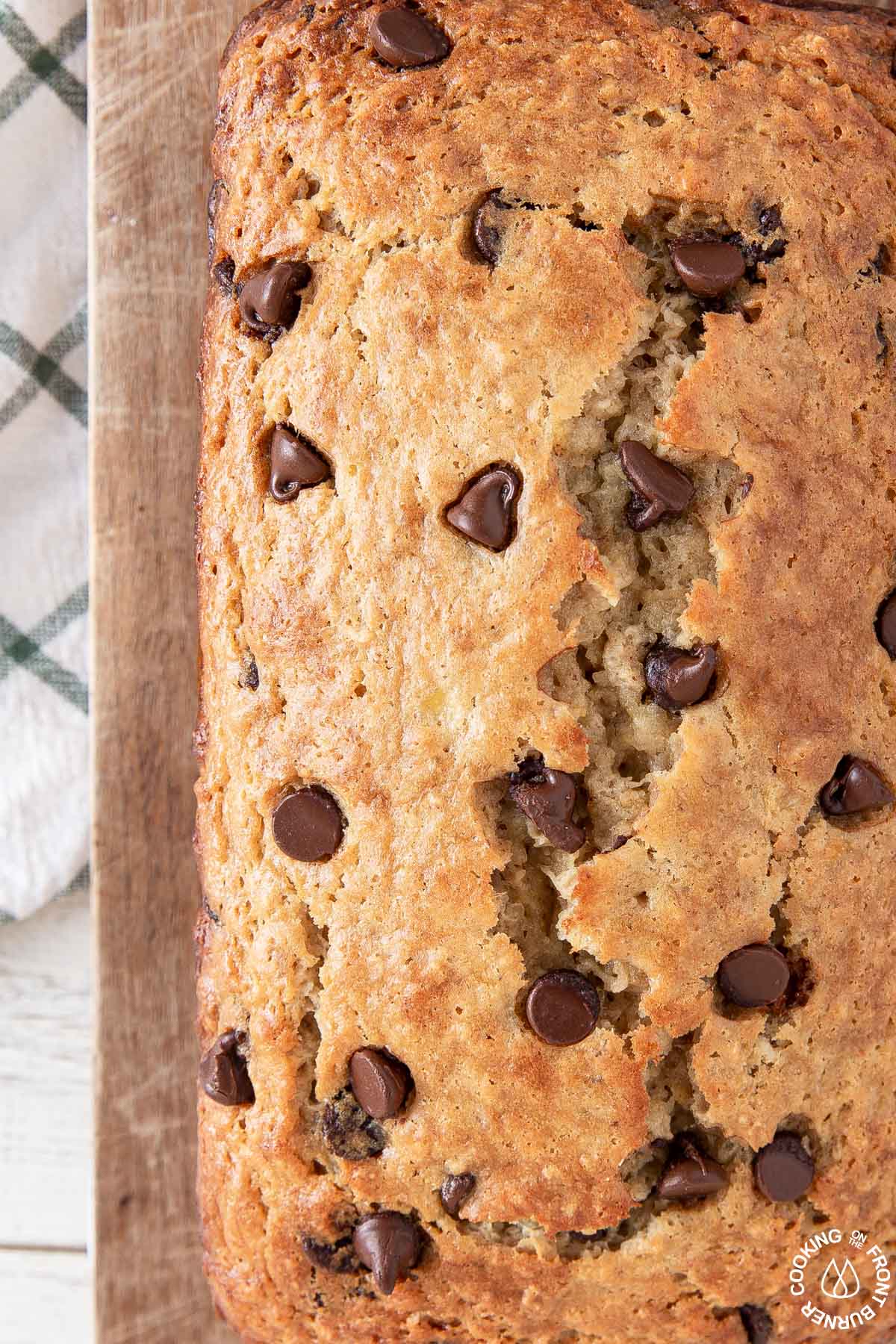 whole banana bread on board