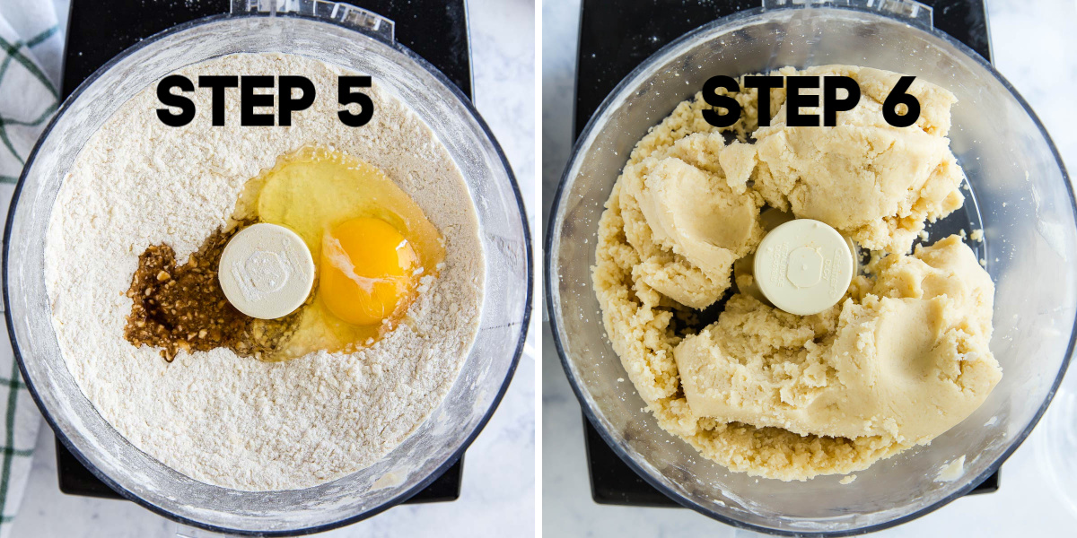 combining vanilla in a food processor to make cookies