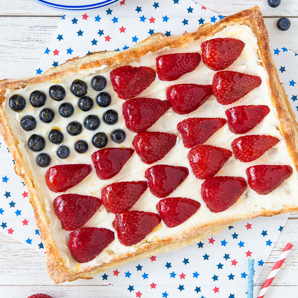 American Flag Berry Tart