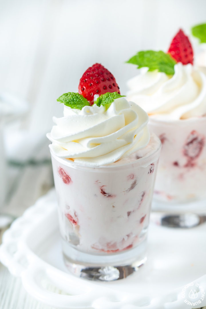 a close up shot of a strawberry shooter