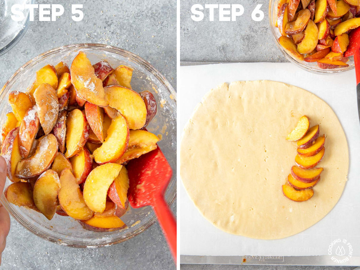 peaches tossed with a brown sugar mixture