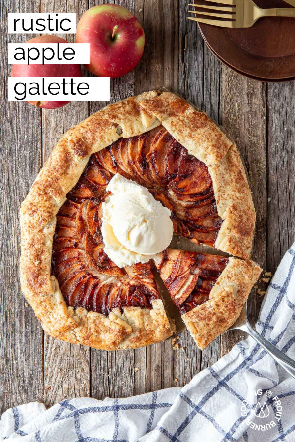 pinterest pin of an apple galette