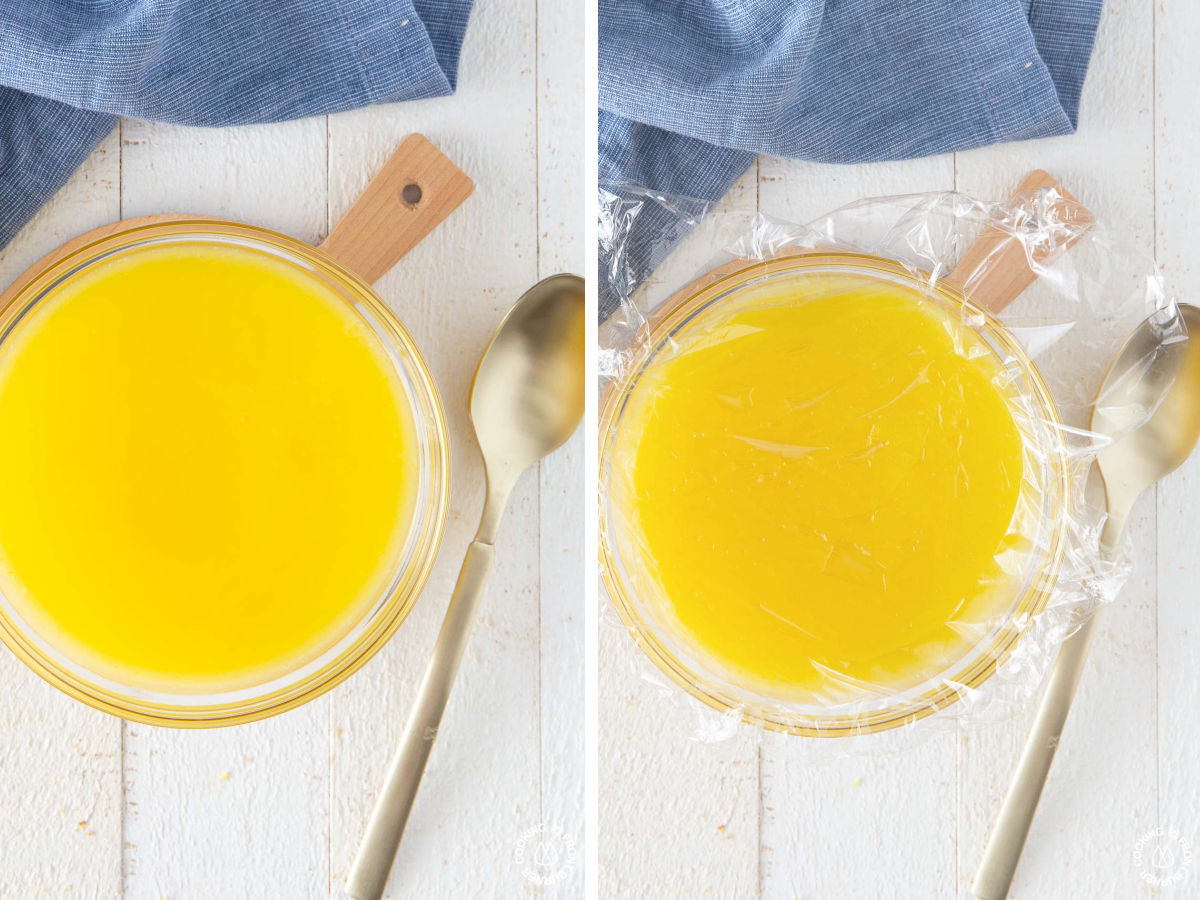 finished lemon curd in a bowl