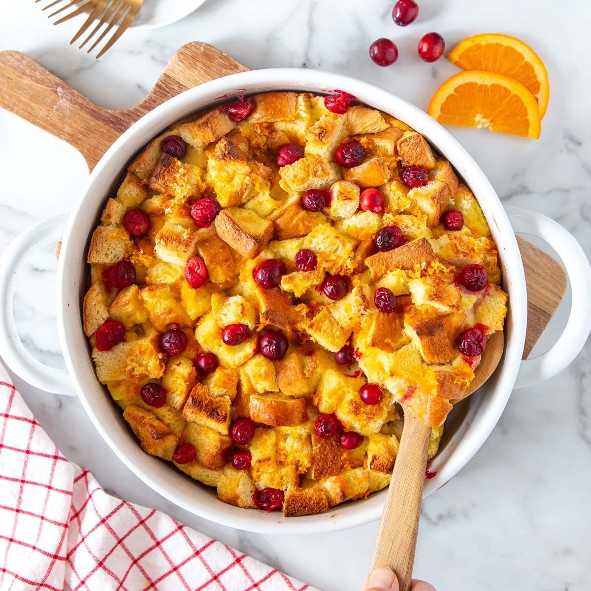 Orange Cranberry Overnight French Toast Bake