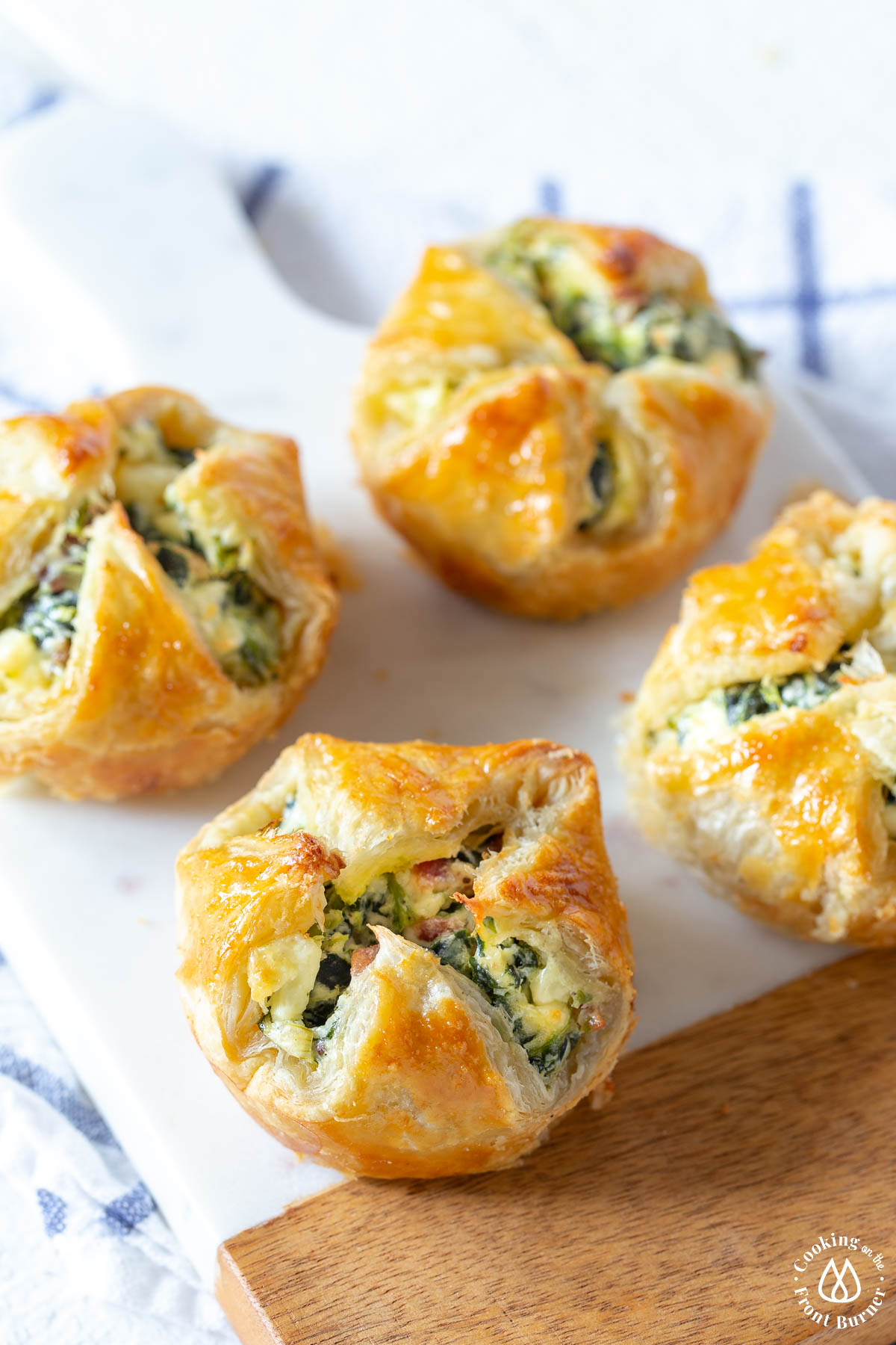 Spinach Puffs with Cream Cheese Bacon and Feta