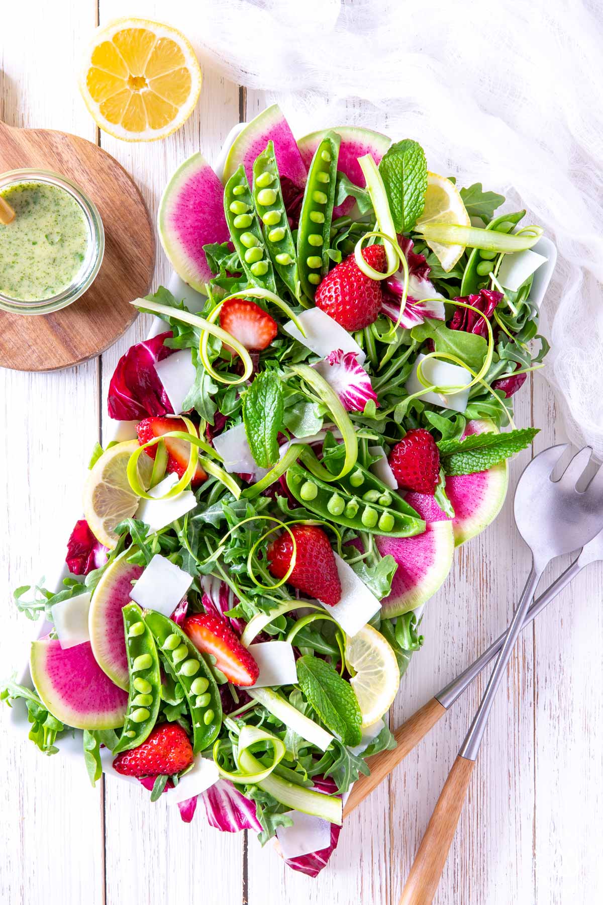 spring salad on a white dish